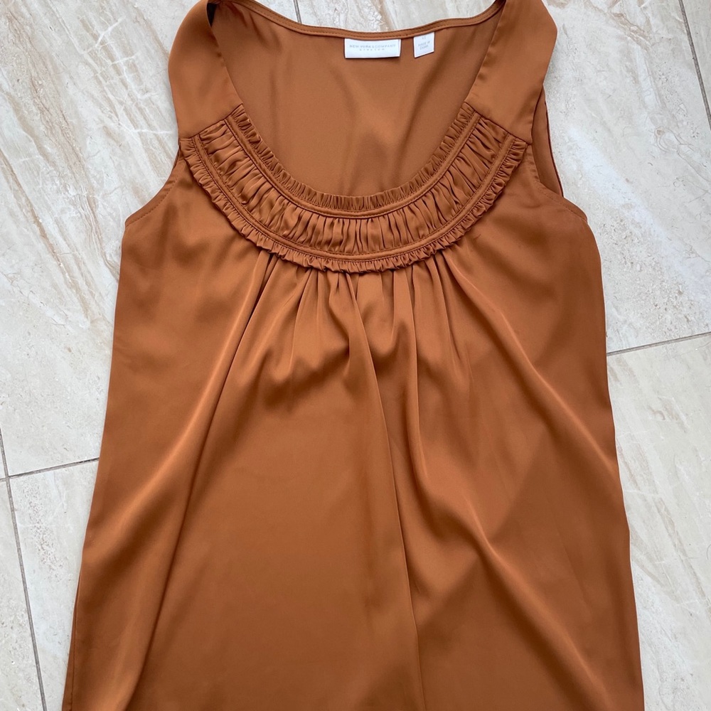 Rust silk tank top